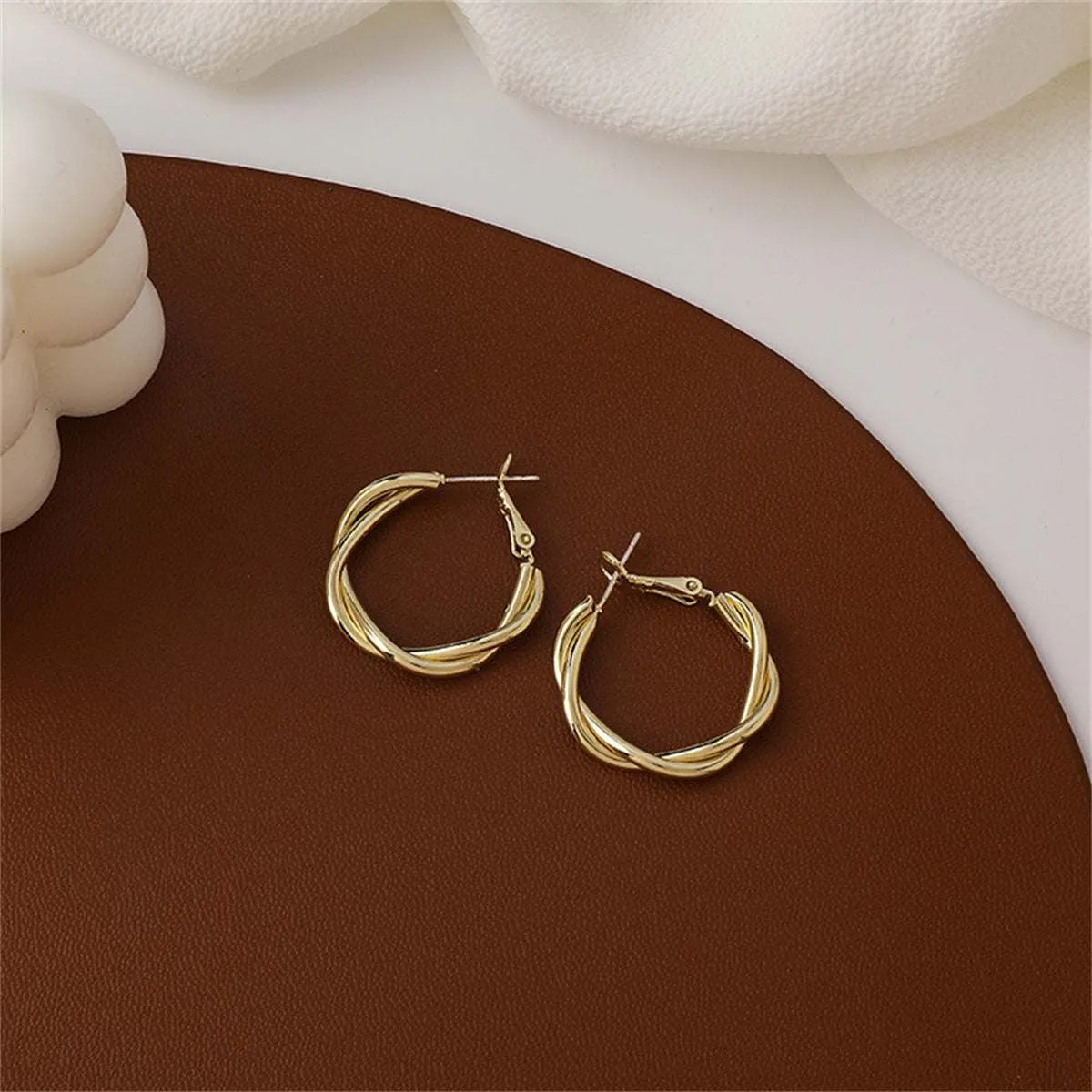 Goldtone Twine Hoop Earrings sold by Zulily product image thumbnail 2