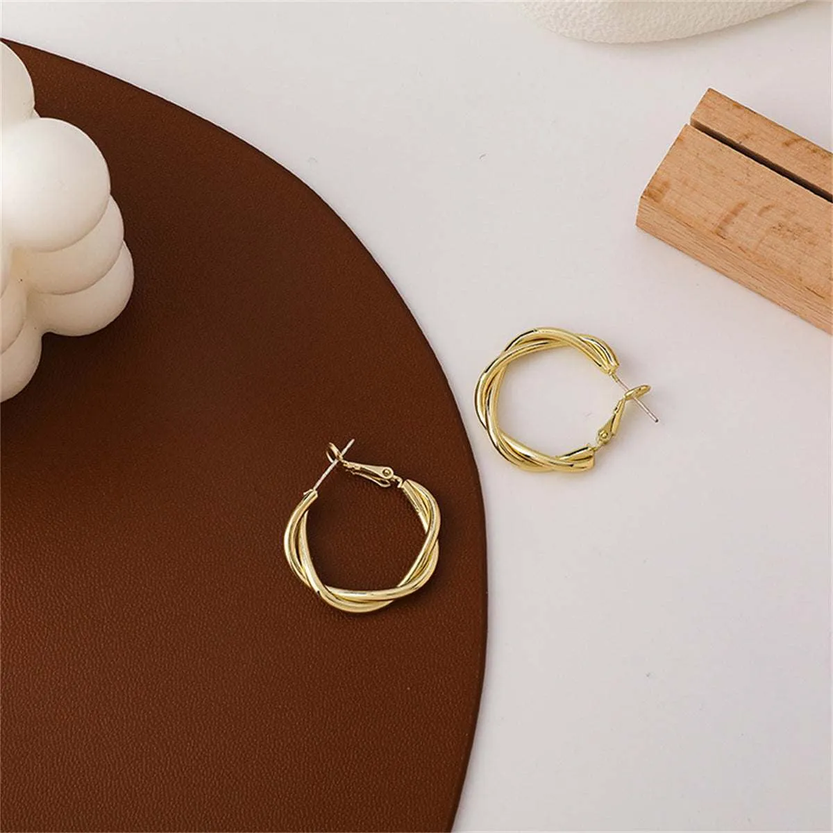Goldtone Twine Hoop Earrings sold by Zulily product image thumbnail 3