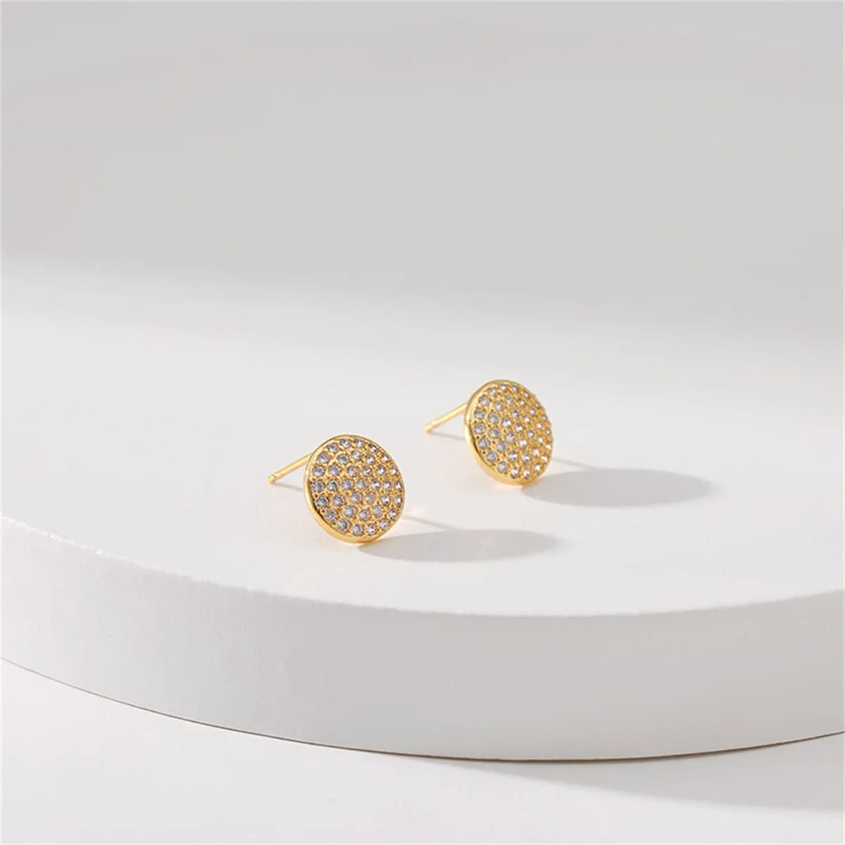 Cubic Zirconia & Goldtone Round Stud Earrings sold by Zulily product image thumbnail 3