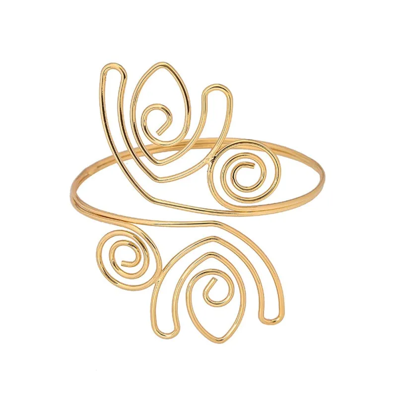 Goldtone Open Tulip Bypass Arm Cuff made by Zulily