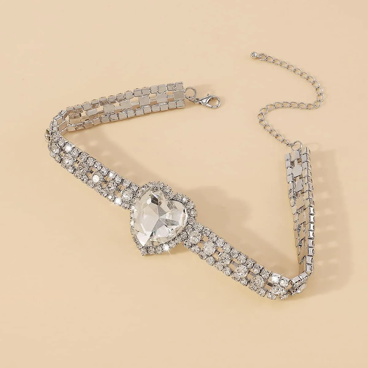 Crystal & Cubic Zirconia Heart Pendant Choker sold by Zulily product image thumbnail 3
