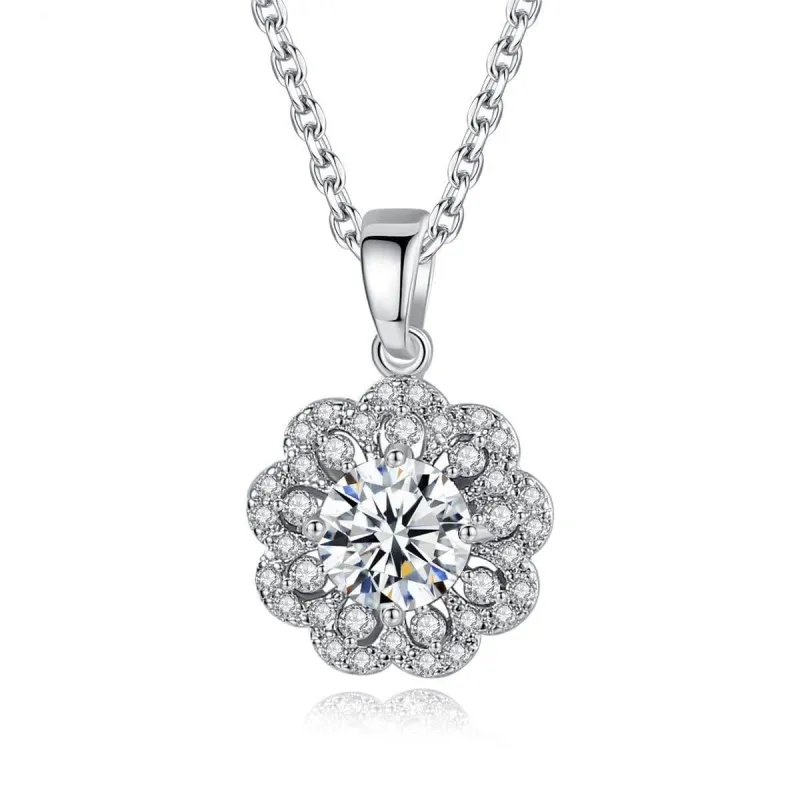 Crystal & Cubic Zirconia Flower Pendant Necklace made by Zulily