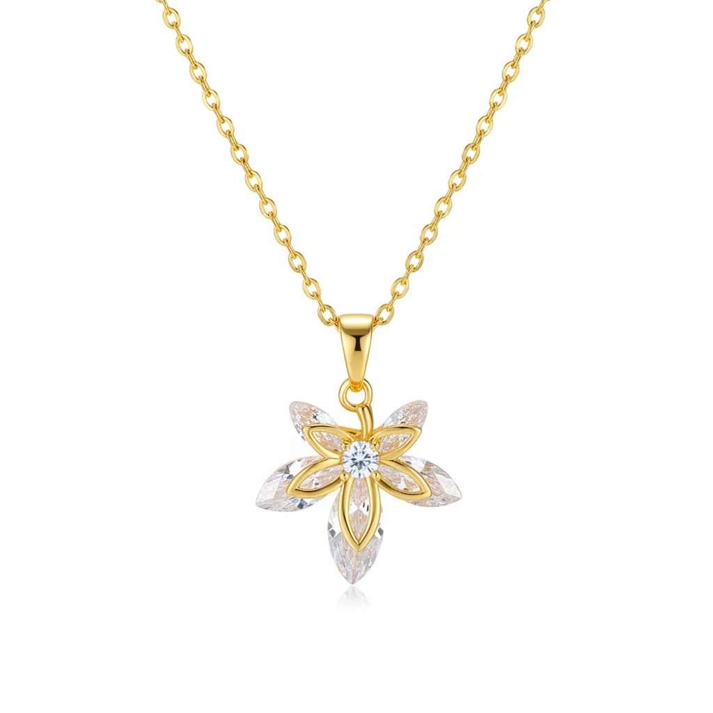 Crystal & Goldtone Leaf Pendant Necklace sold by Zulily product image thumbnail 2