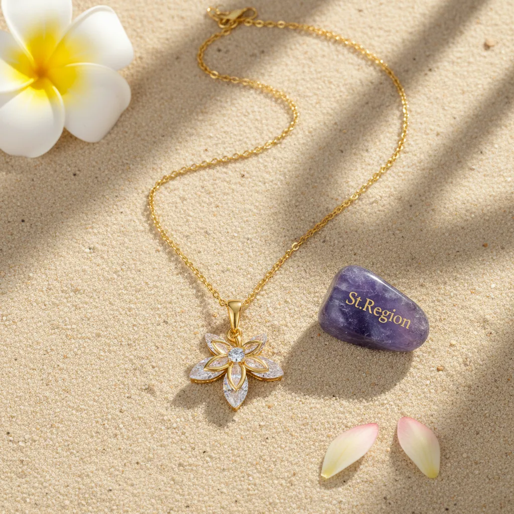 Crystal & Goldtone Leaf Pendant Necklace sold by Zulily product image thumbnail 4