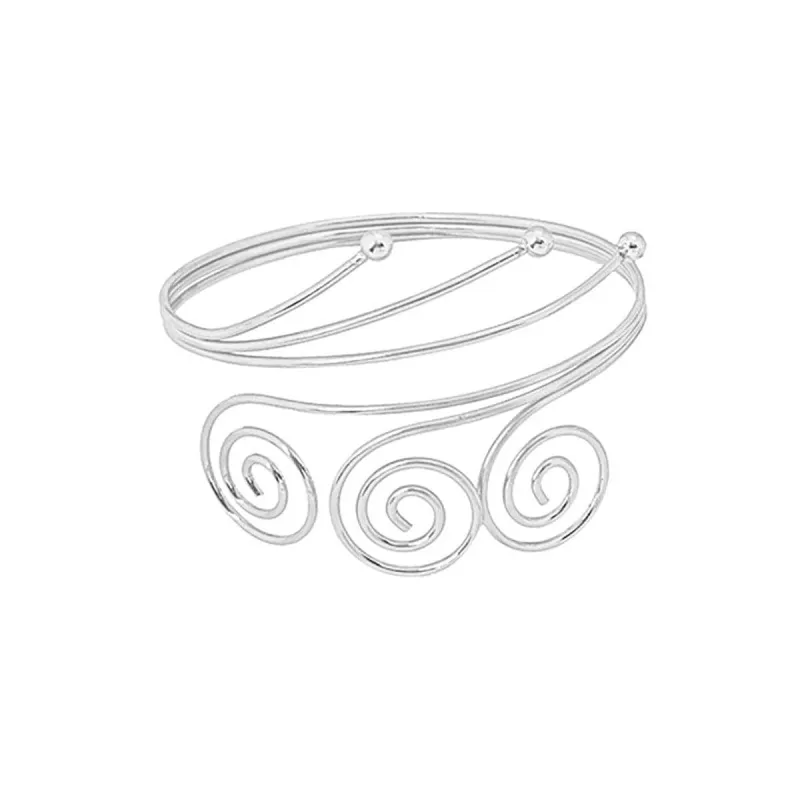 Silvertone Triple-Swirl Arm Cuff made by Zulily