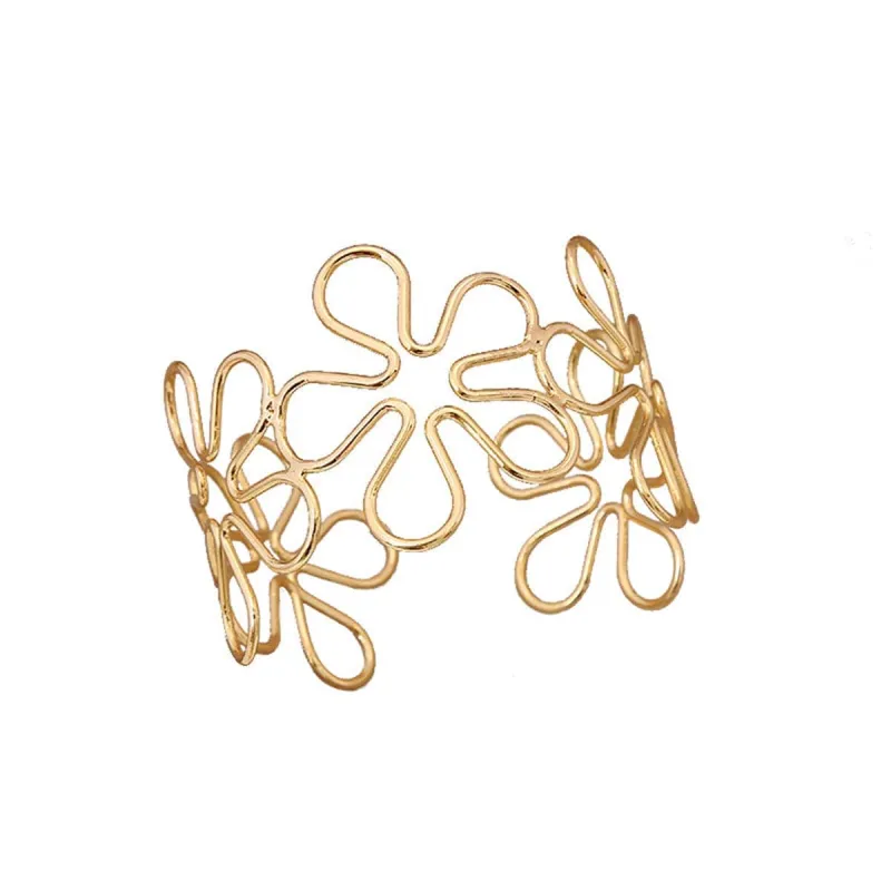 Goldtone Linked Open Flower Arm Cuff made by Zulily