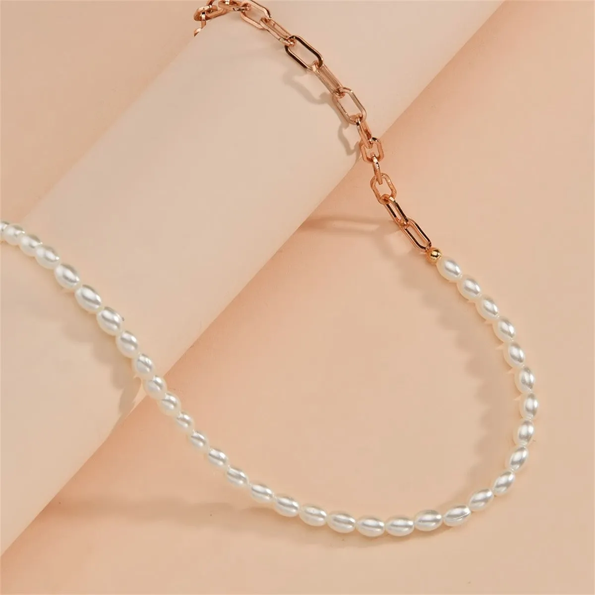 Pearl & Goldtone Chain Link Necklace sold by Zulily product image thumbnail 3