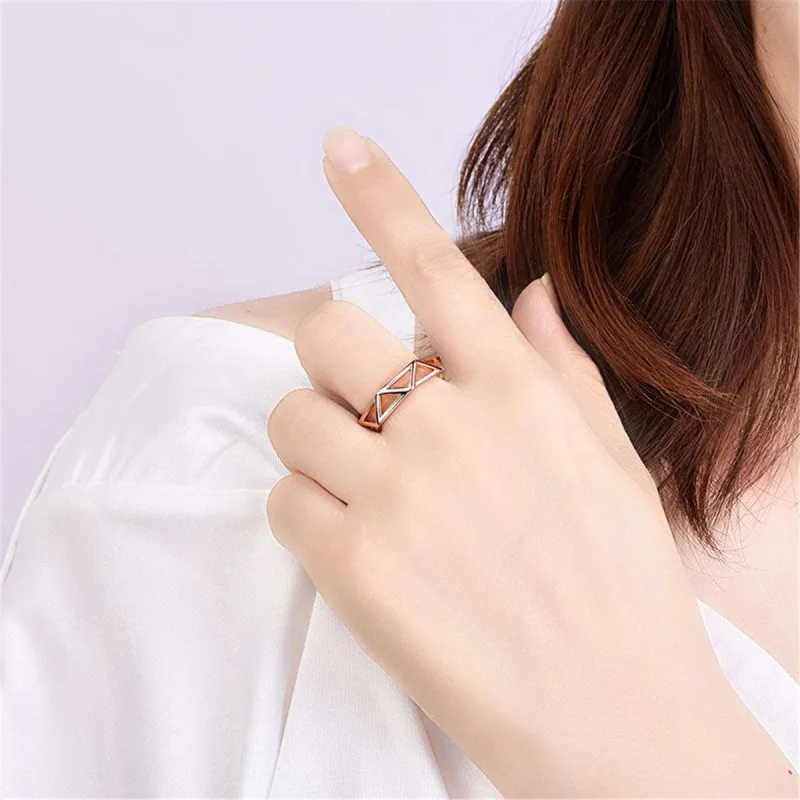 Rose Goldtone Hollow Triangle Band made by Zulily