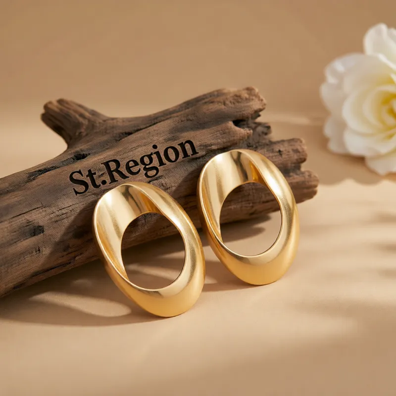 Goldtone Open Oval Statement Earrings made by Zulily
