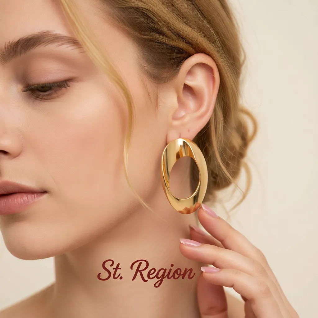 Goldtone Open Oval Statement Earrings sold by Zulily product image thumbnail 5