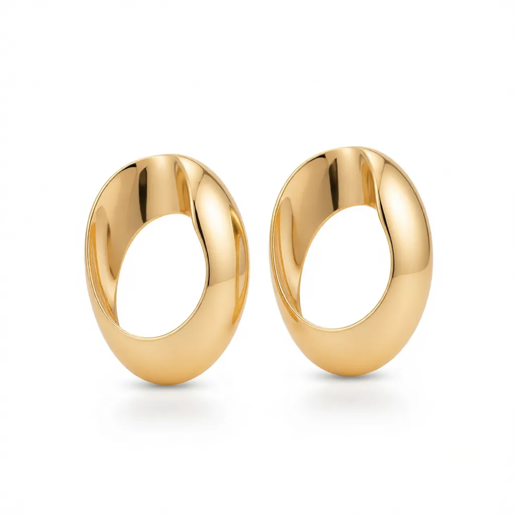 Goldtone Open Oval Statement Earrings sold by Zulily product image thumbnail 2