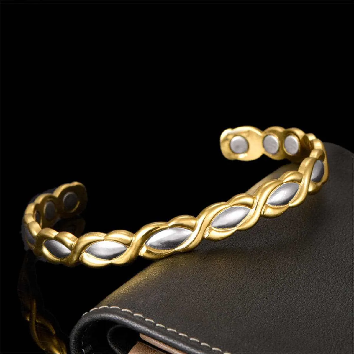 Two-Tone Woven Pear Cuff sold by Zulily