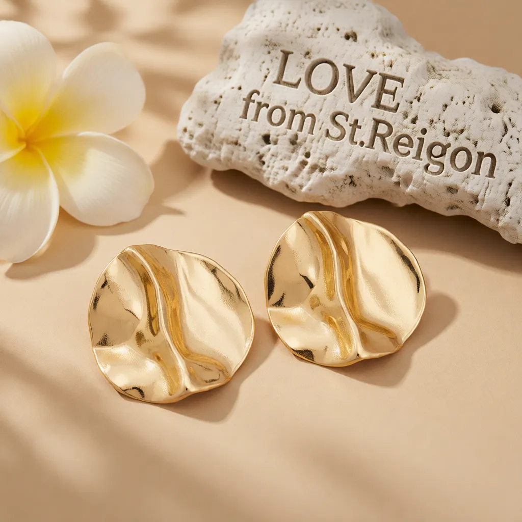 Goldtone Hammered Round Statement Earrings sold by Zulily product image thumbnail 4