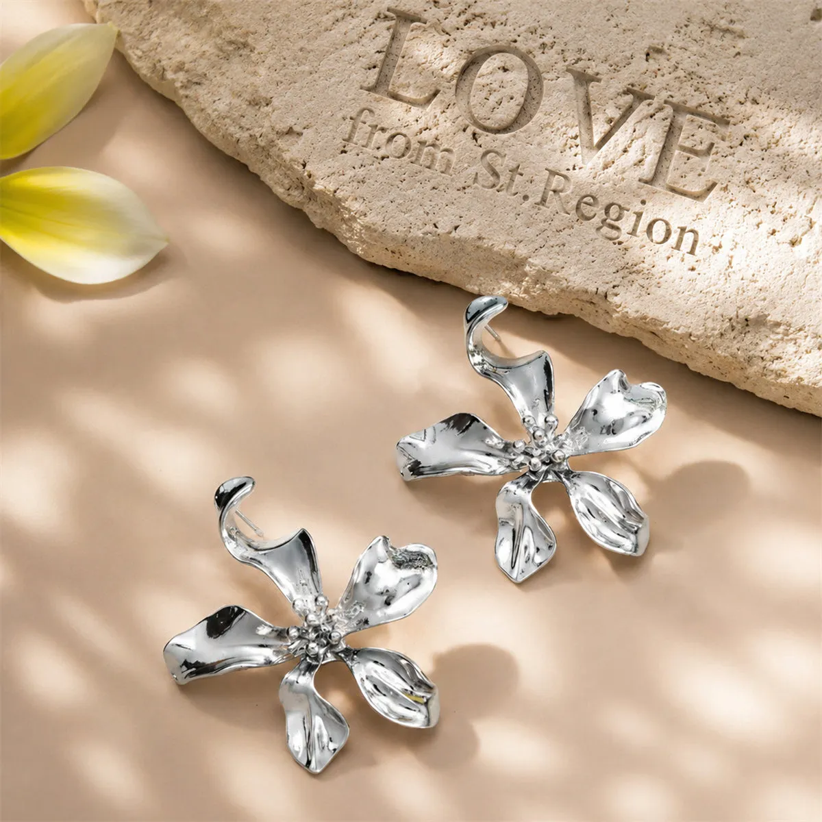 Silvertone Flower Statement Stud Earrings sold by Zulily product image thumbnail 4