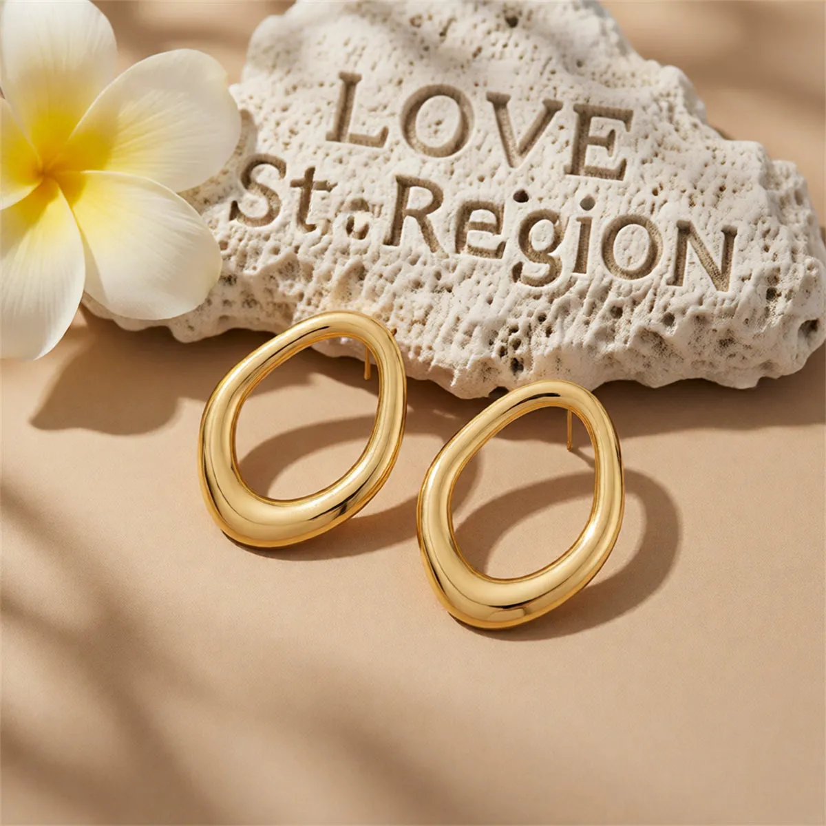 Goldtone Open Oval Stud Earrings sold by Zulily product image thumbnail 4