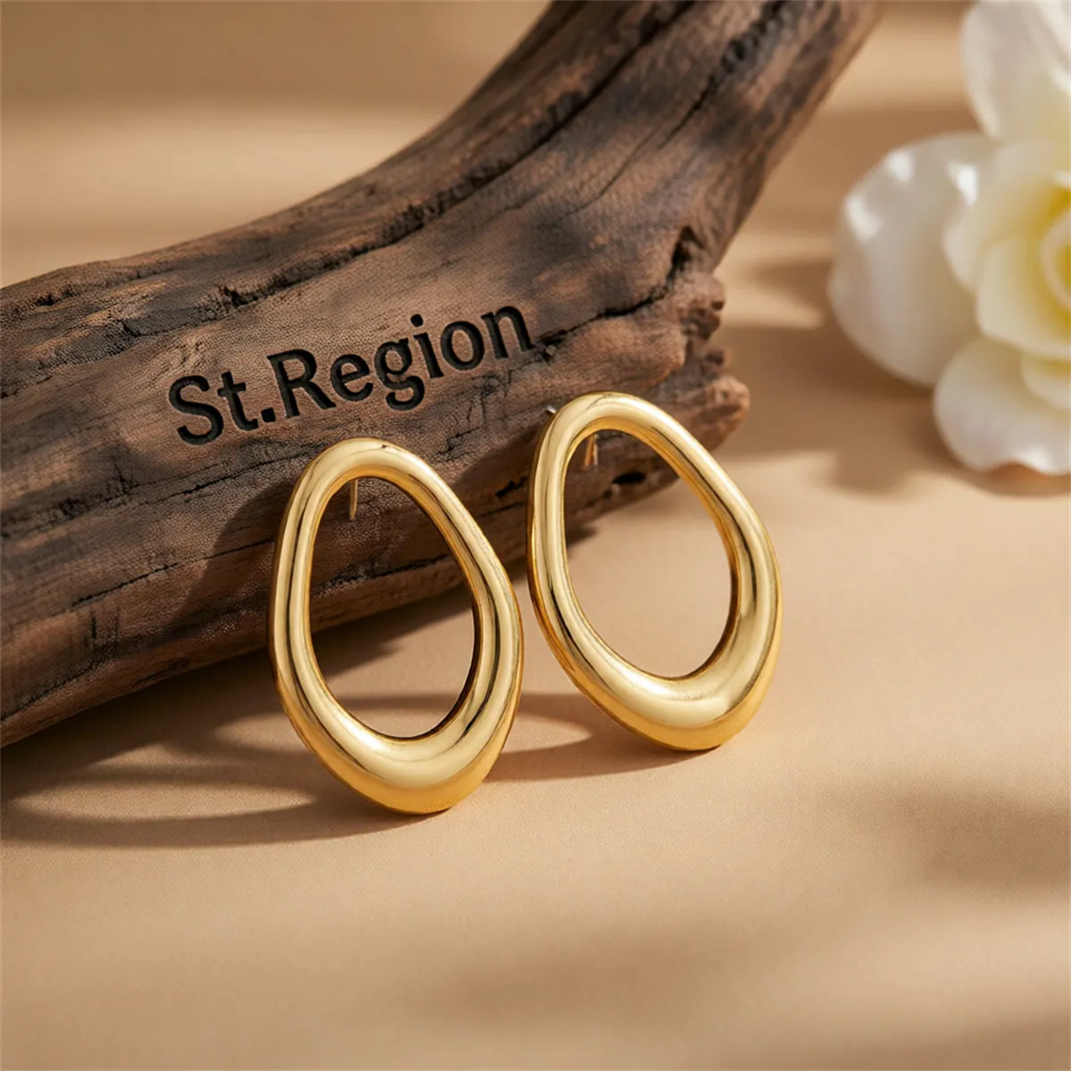 Goldtone Open Oval Stud Earrings sold by Zulily