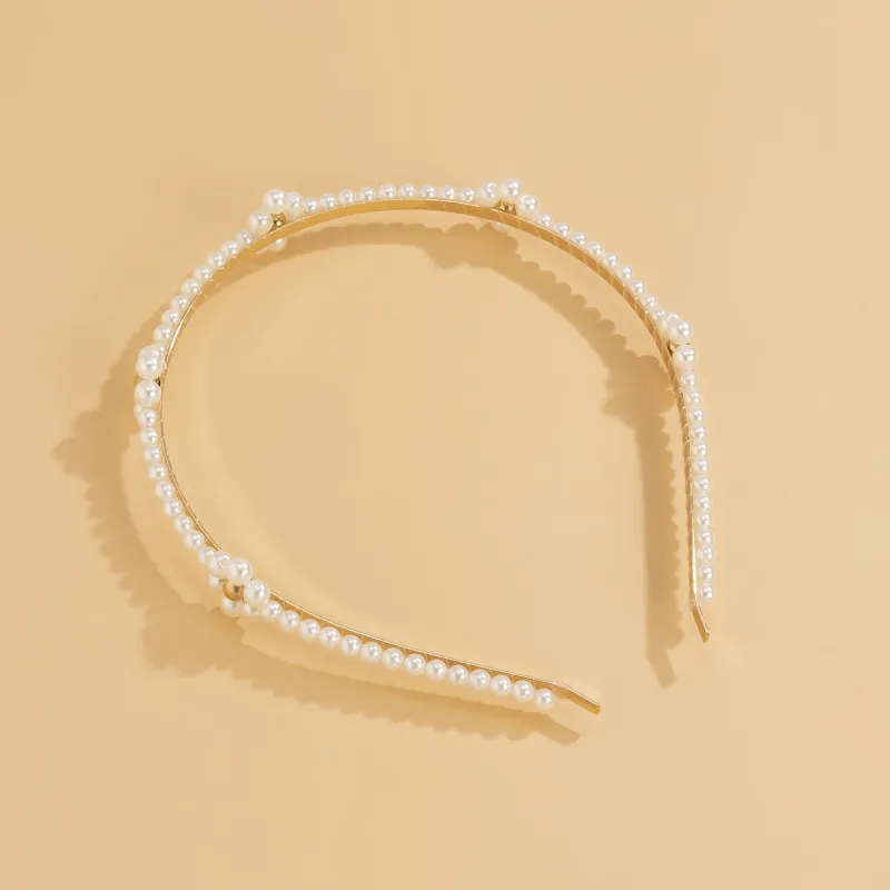 Pearl & Goldtone Floral Station Hard Headband made by Zulily