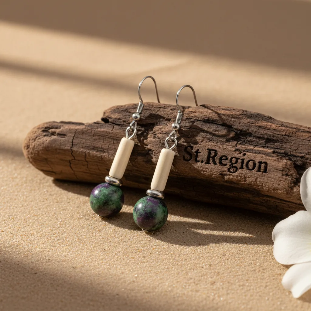 Green Jade & Silvertone Cylinder Ball Hook Earrings sold by Zulily