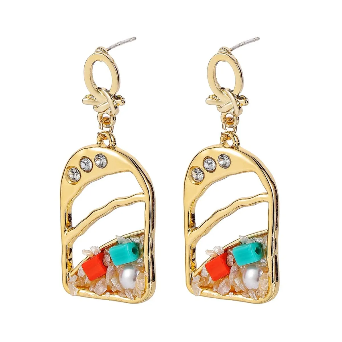 Cubic Zirconia & Pearl Goldtone Drop Earrings sold by Zulily product image thumbnail 4