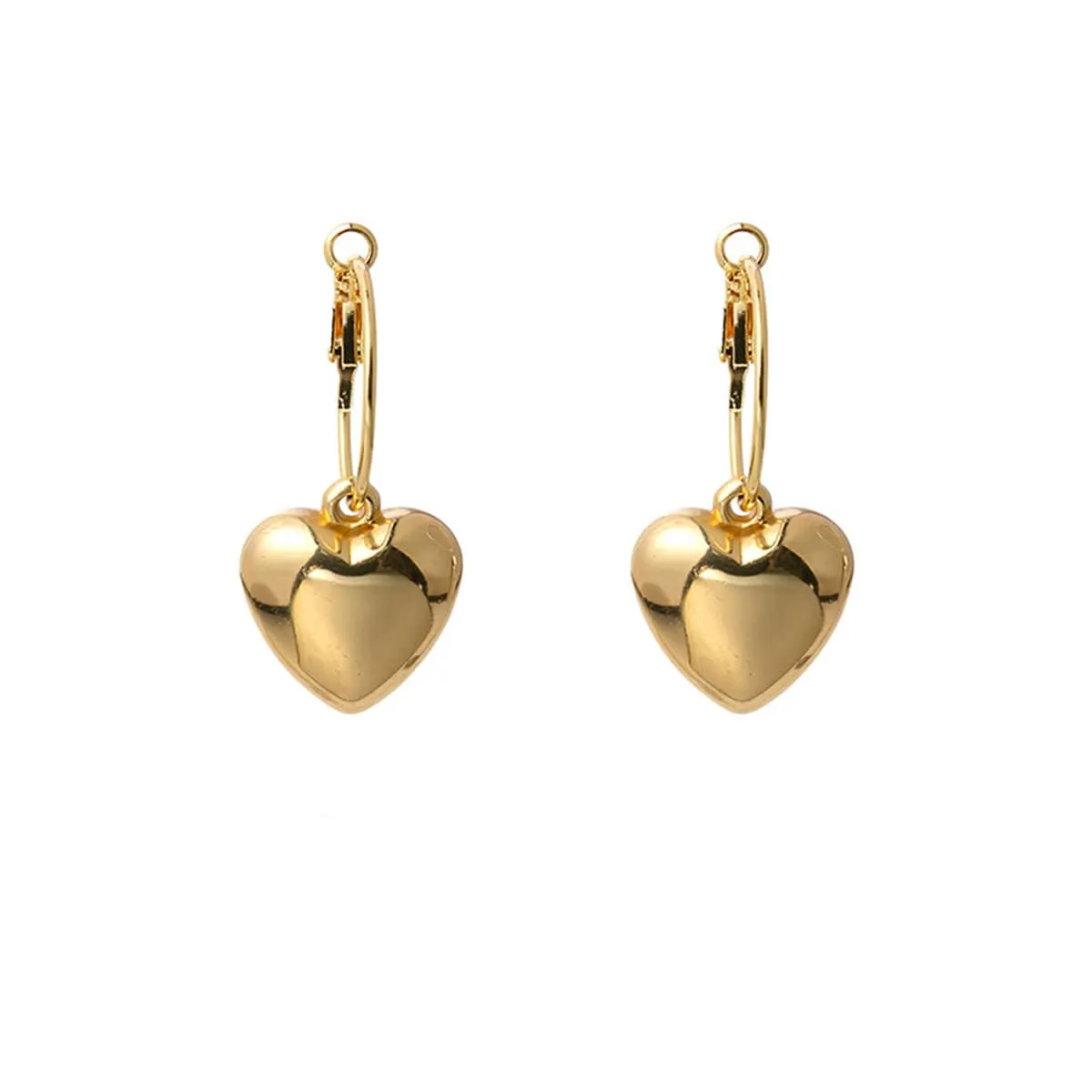 Goldtone Heart Huggie Earrings sold by Zulily