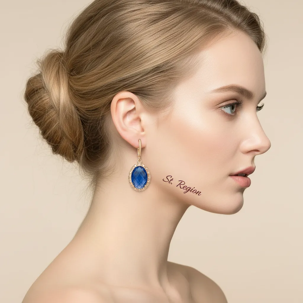 Blue Crystal & Cubic Zirconia Goldtone Oval-Cut Flower Dangle Earrings sold by Zulily product image thumbnail 5