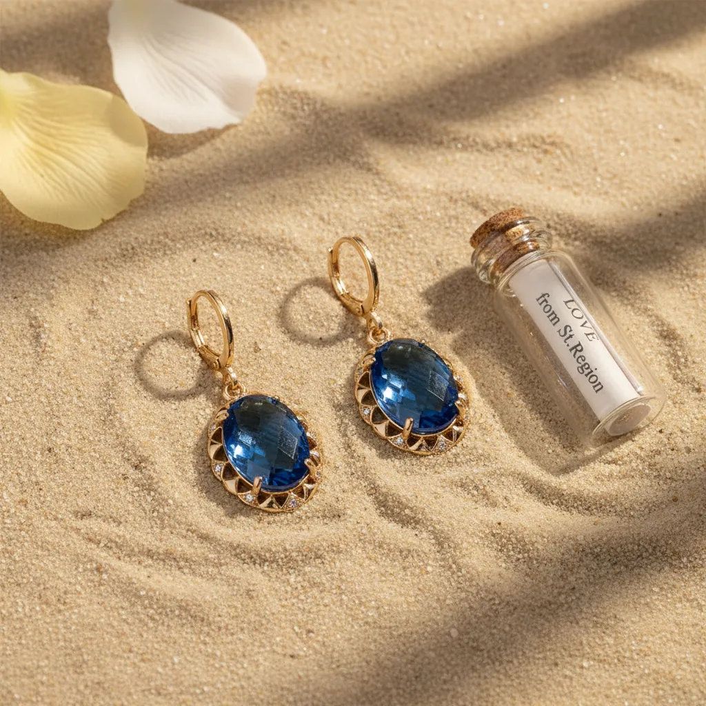 Blue Crystal & Cubic Zirconia Goldtone Oval-Cut Flower Dangle Earrings sold by Zulily product image thumbnail 4