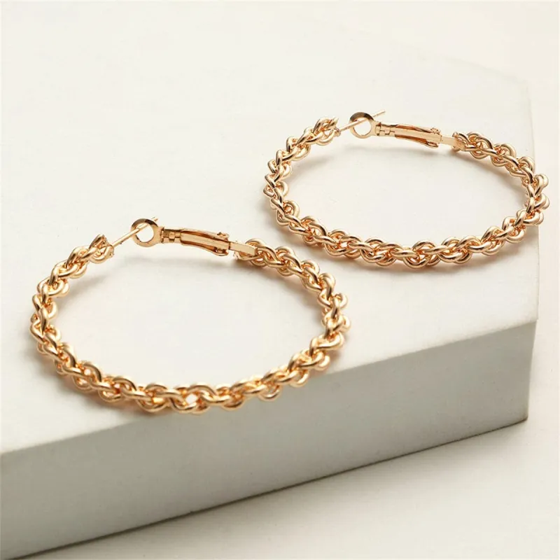 Goldtone Twine Hoop Earrings made by Zulily
