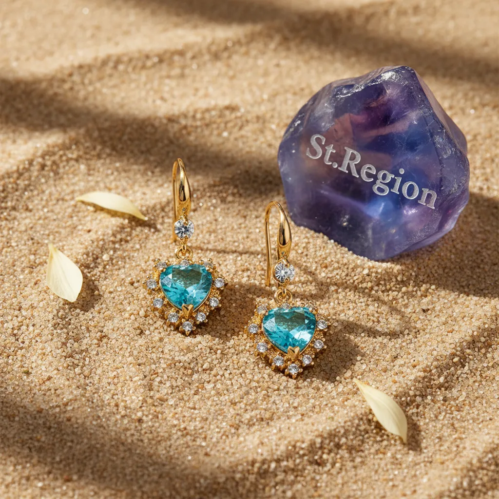 Blue Crystal & Cubic Zirconia Goldtone Heart Hook Earrings sold by Zulily product image thumbnail 3