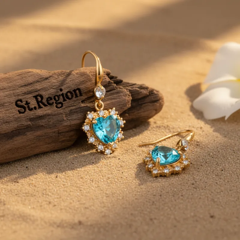 Blue Crystal & Cubic Zirconia Goldtone Heart Hook Earrings made by Zulily