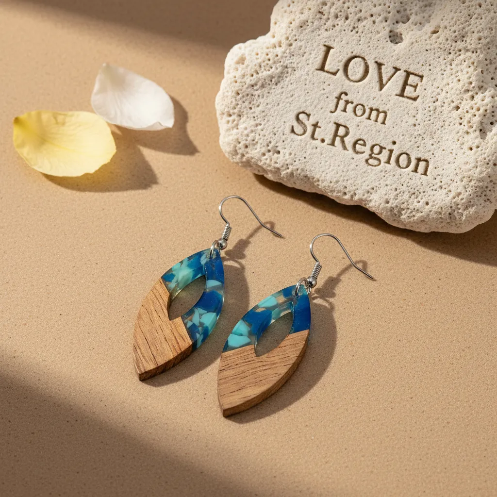 Navy Resin & Wood Silvertone Leopard Print Leaf Hook Earrings sold by Zulily product image thumbnail 4