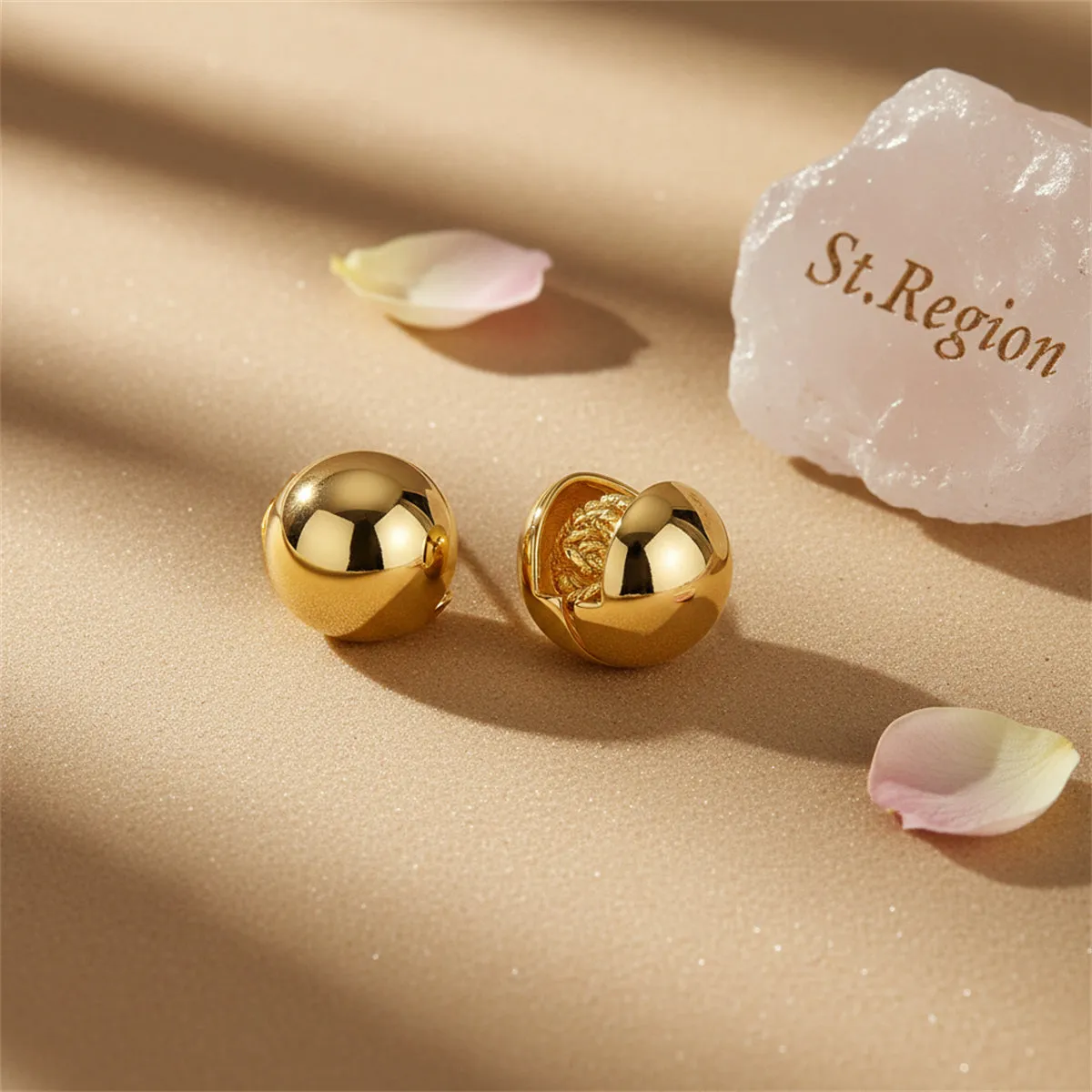 Goldtone Ball Huggie Earrings sold by Zulily product image thumbnail 3