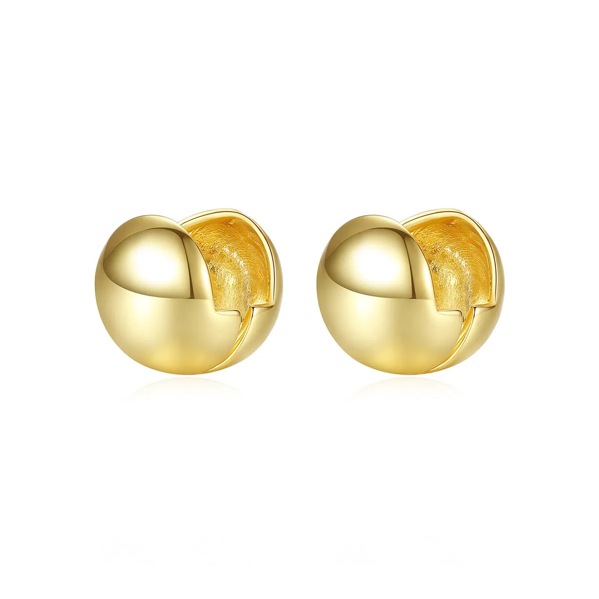 Goldtone Ball Huggie Earrings sold by Zulily product image thumbnail 2
