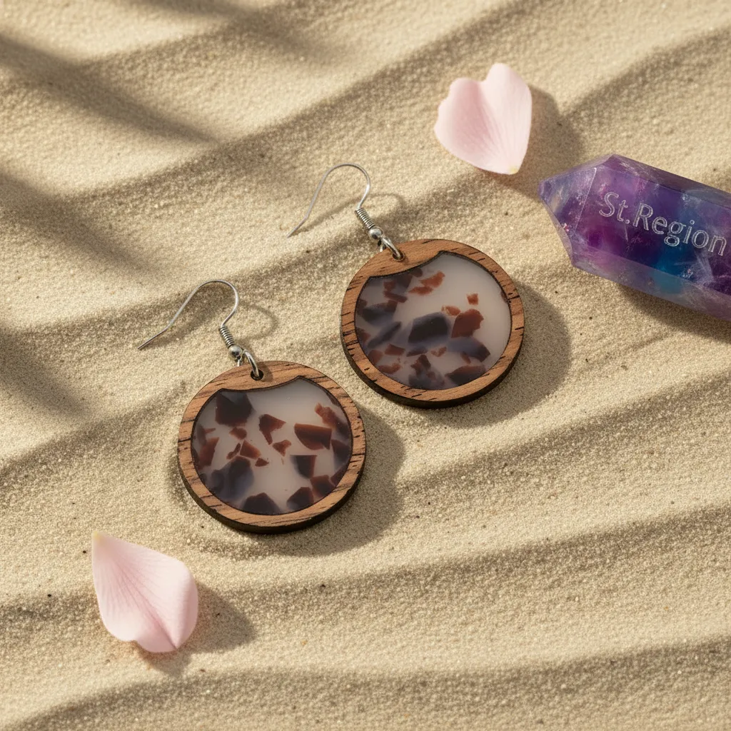 Brown Resin & Wood Silvertone Leopard Print Circular Hook Earrings sold by Zulily product image thumbnail 3