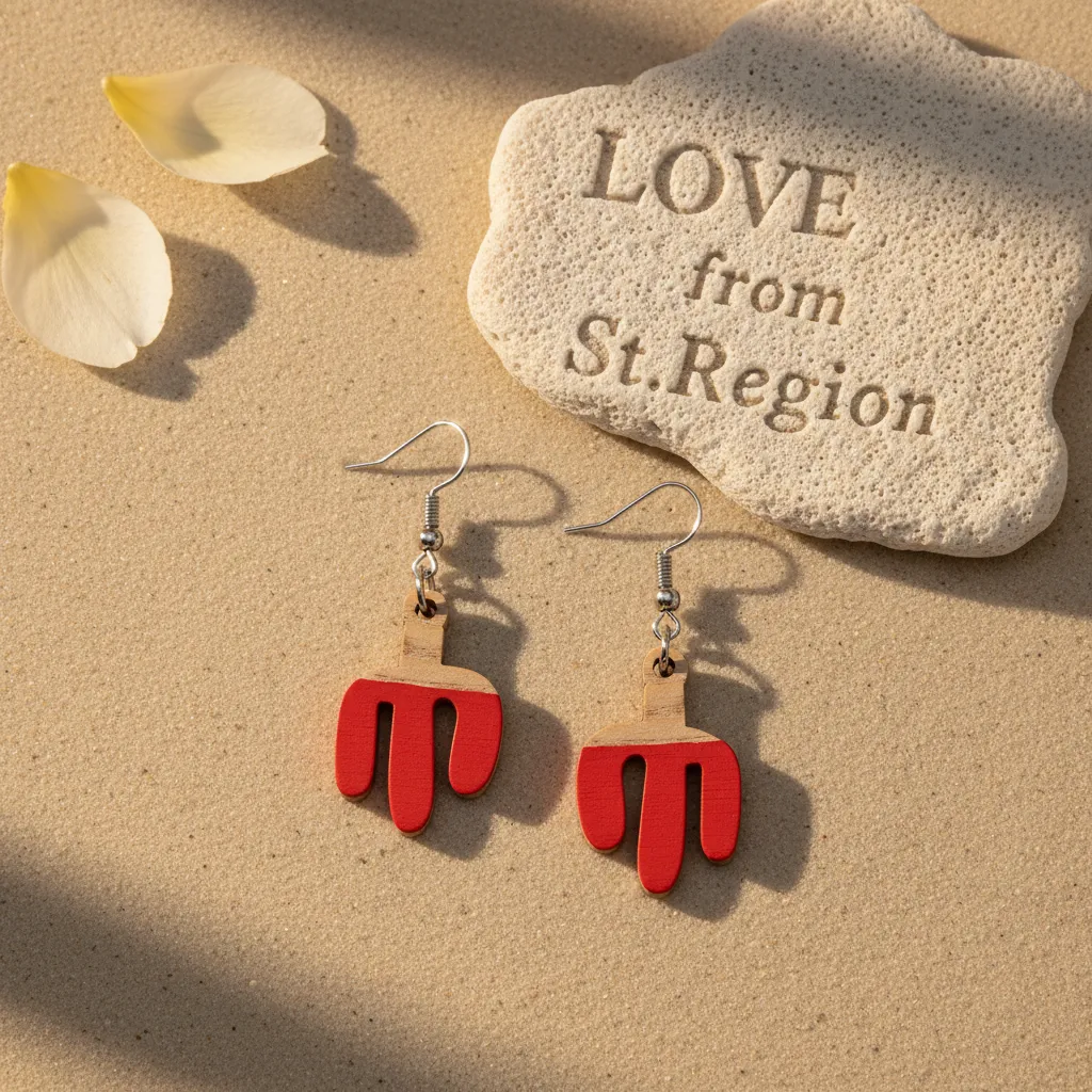 Red Resin & Wood Silvertone Cactus Hook Earrings sold by Zulily product image thumbnail 4