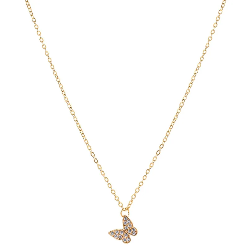 Cubic Zirconia & Goldtone Butterfly Pendant Necklace made by Zulily