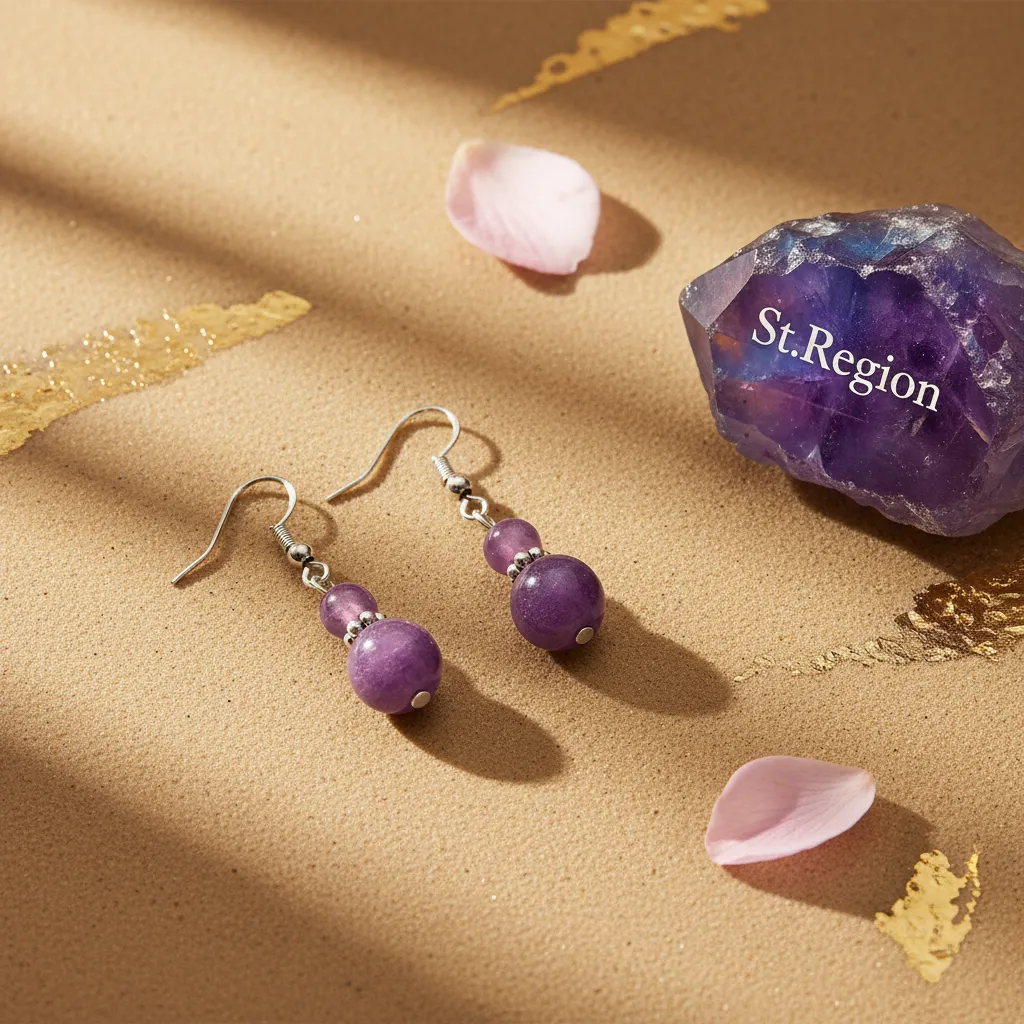 Purple Jade & Silvertone Gourd-Shape Hook Earrings sold by Zulily product image thumbnail 3