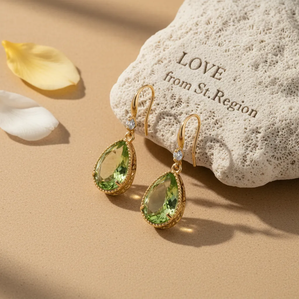 Green Crystal & Cubic Zirconia Goldtone Teardrop Hook Earrings sold by Zulily product image thumbnail 4
