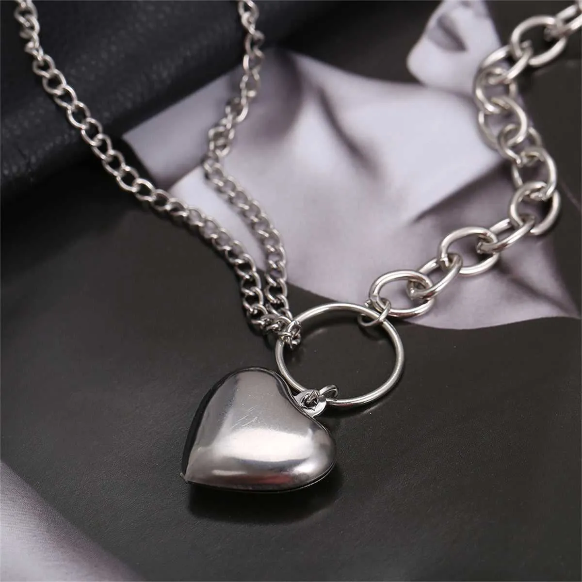 Silvertone Heart Layered Pendant Necklace sold by Zulily product image thumbnail 2
