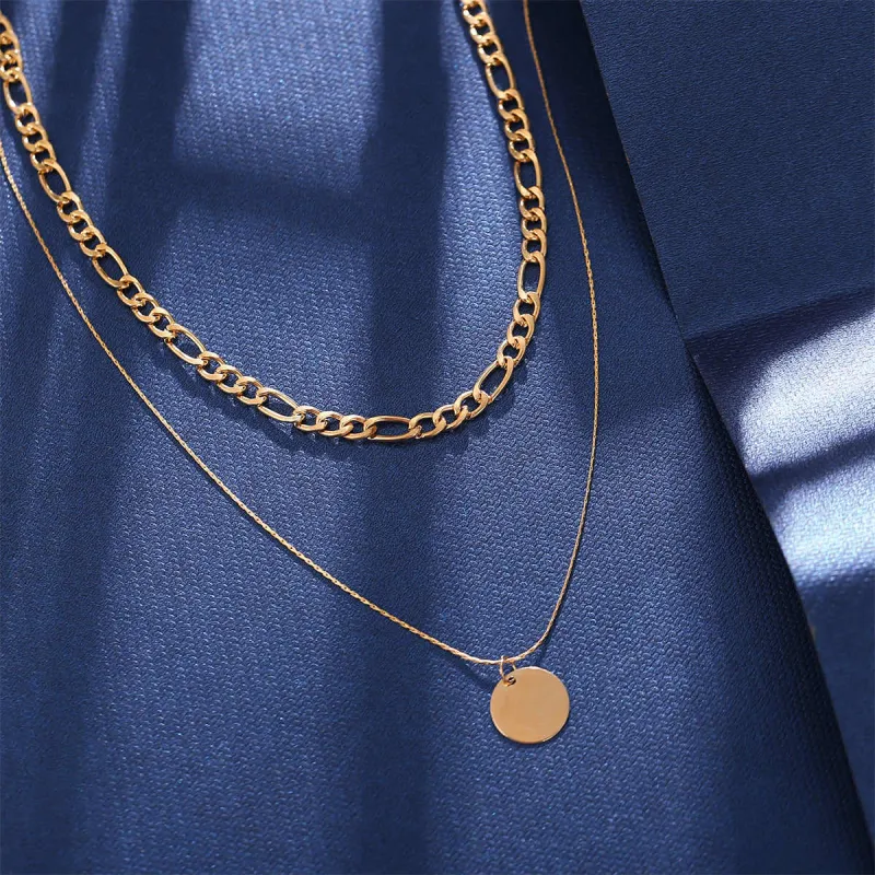 Goldtone Coin Layered Pendant Necklace made by Zulily