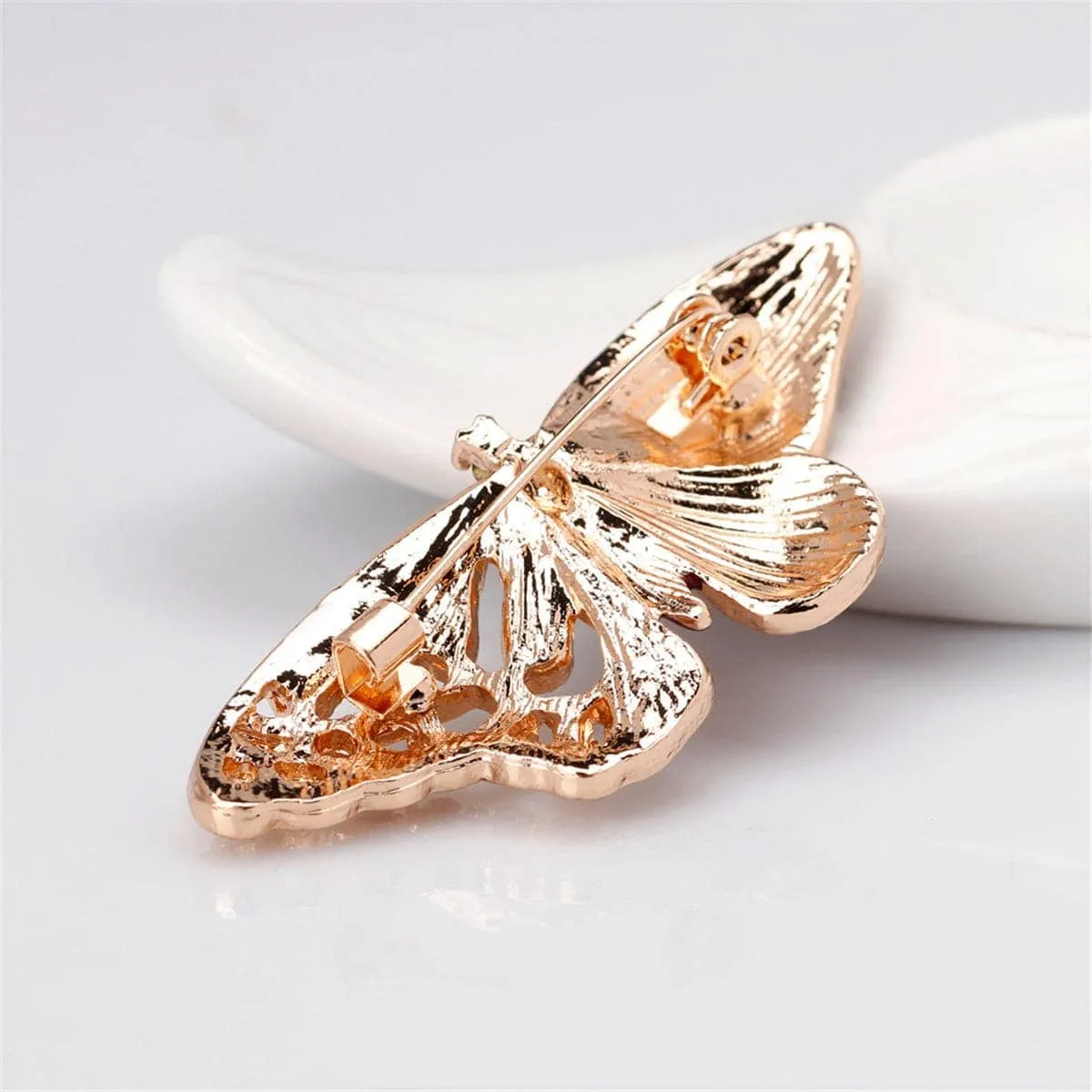 Cubic Zirconia & Goldtone Butterfly Brooch sold by Zulily product image thumbnail 3