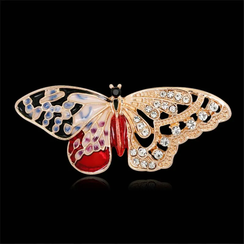 Cubic Zirconia & Goldtone Butterfly Brooch made by Zulily
