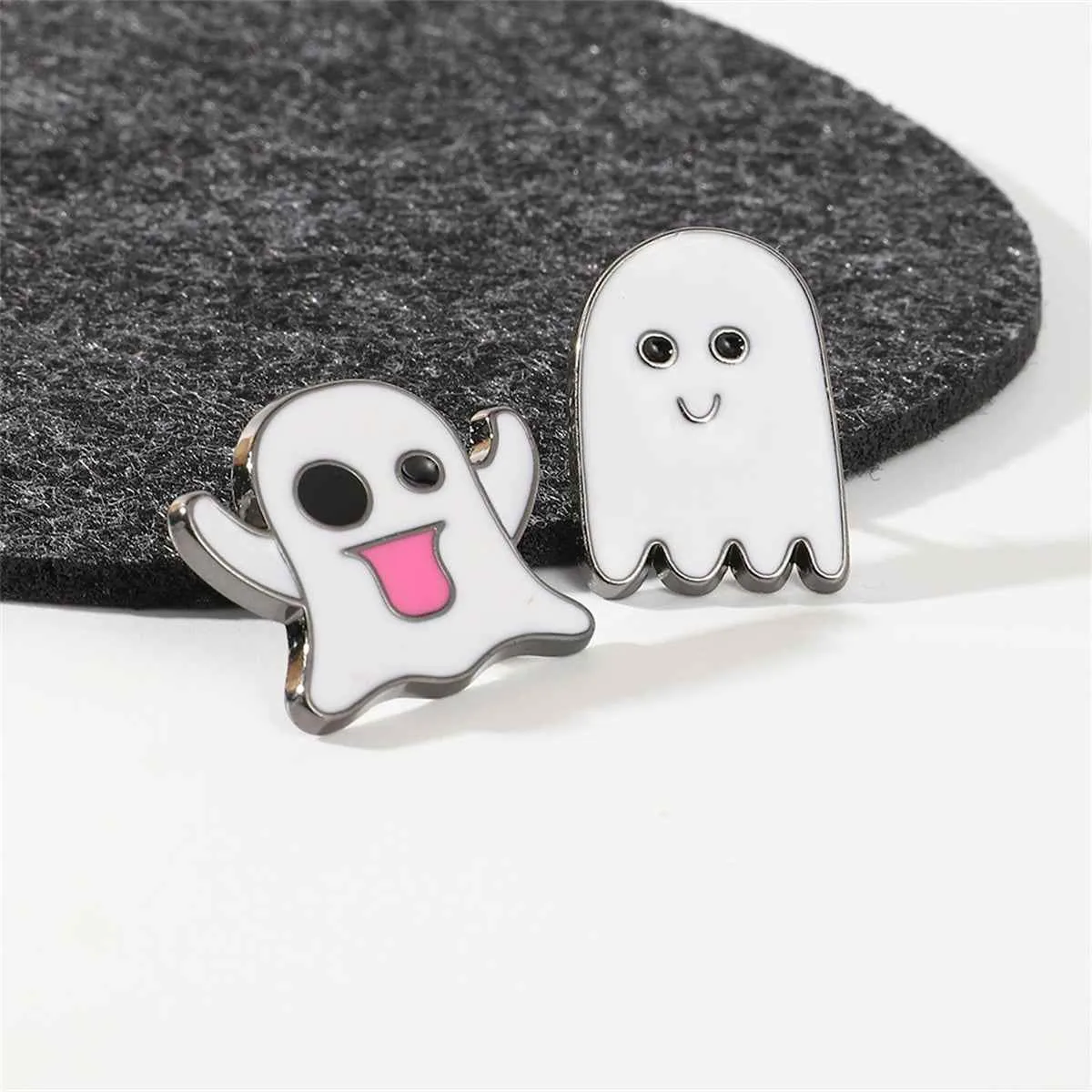 White & Silvertone Ghost Enamel Pin Set sold by Zulily product image thumbnail 2