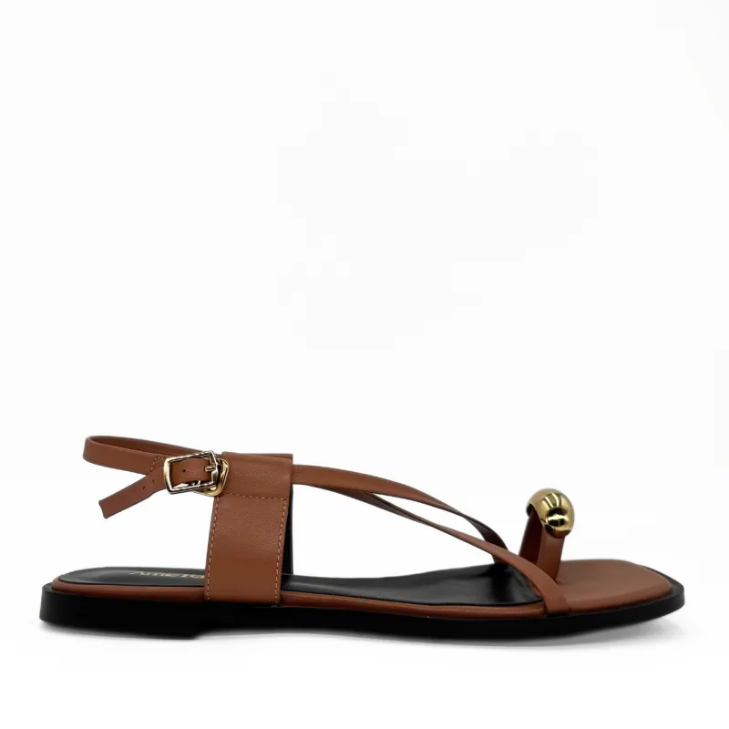 Laney Strappy Gold Toe Sandals - Brown made by Zulily