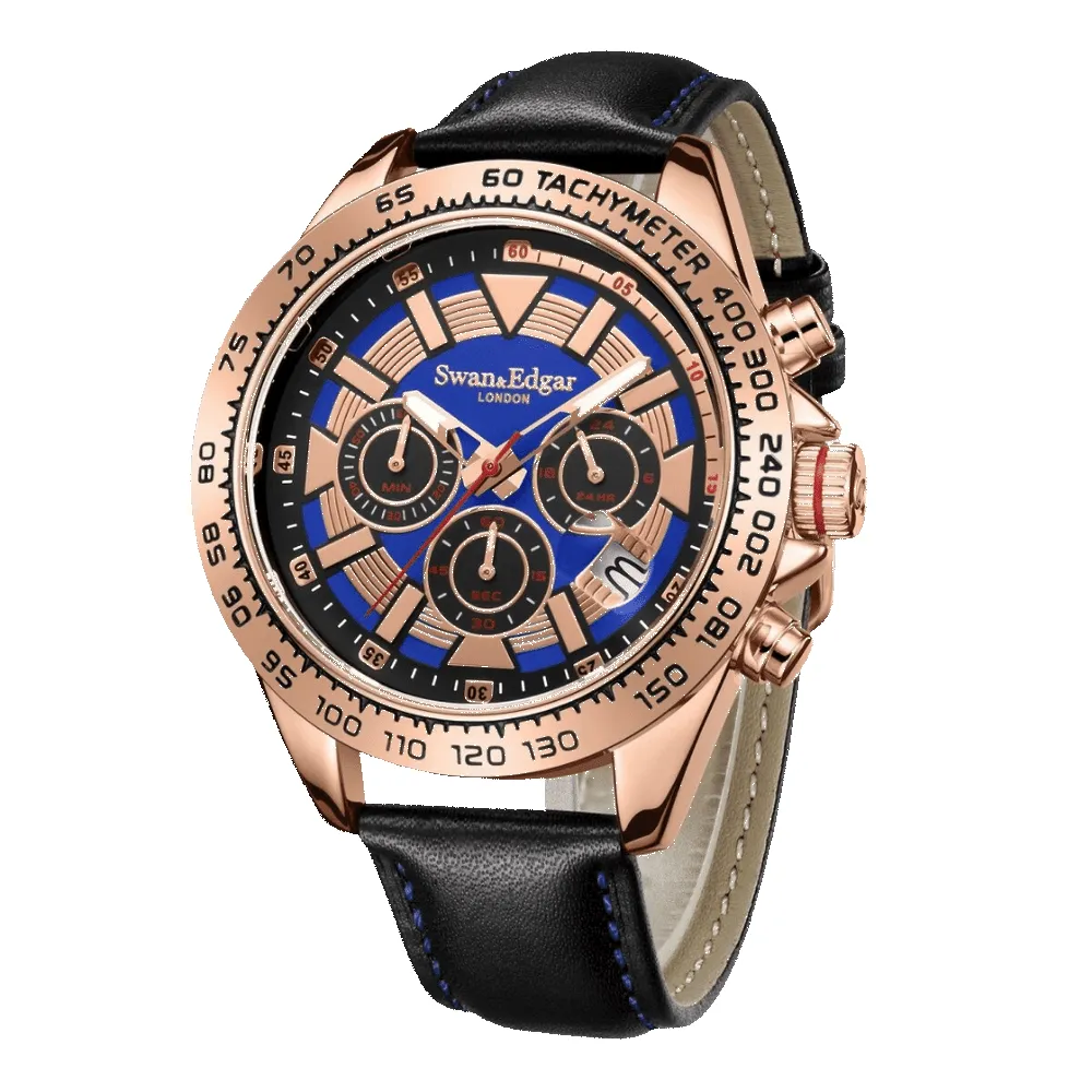 Limited Edition Swan & Edgar Hand Assembled Speed Tracker Mechanical Quartz Rose Blue sold by Zulily product image thumbnail 3