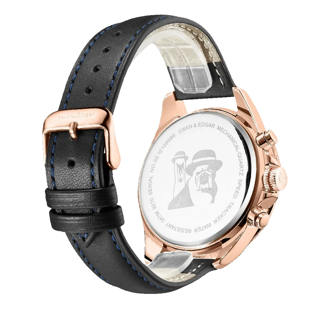 Limited Edition Swan & Edgar Hand Assembled Speed Tracker Mechanical Quartz Rose Blue sold by Zulily product image thumbnail 4