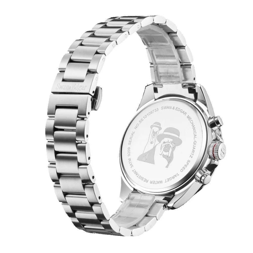 Limited Edition Swan & Edgar Hand Assembled Speed Target Mechanical Quartz Silver Blue sold by Zulily product image thumbnail 4