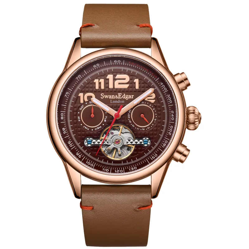 Limited Edition Swan & Edgar Hand Assembled Hasten Automatic Rose Brown made by Swan and Edgar