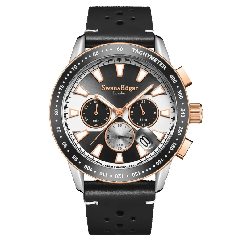Limited Edition Swan & Edgar Hand Assembled Mechanical Quartz Racer Steel made by Swan and Edgar