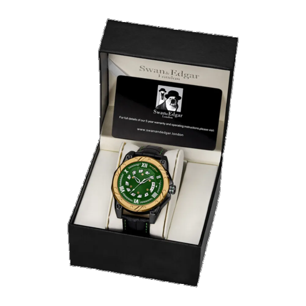 Limited Edition Swan & Edgar Hand Assembled Engineer Automatic Green sold by Zulily product image thumbnail 2