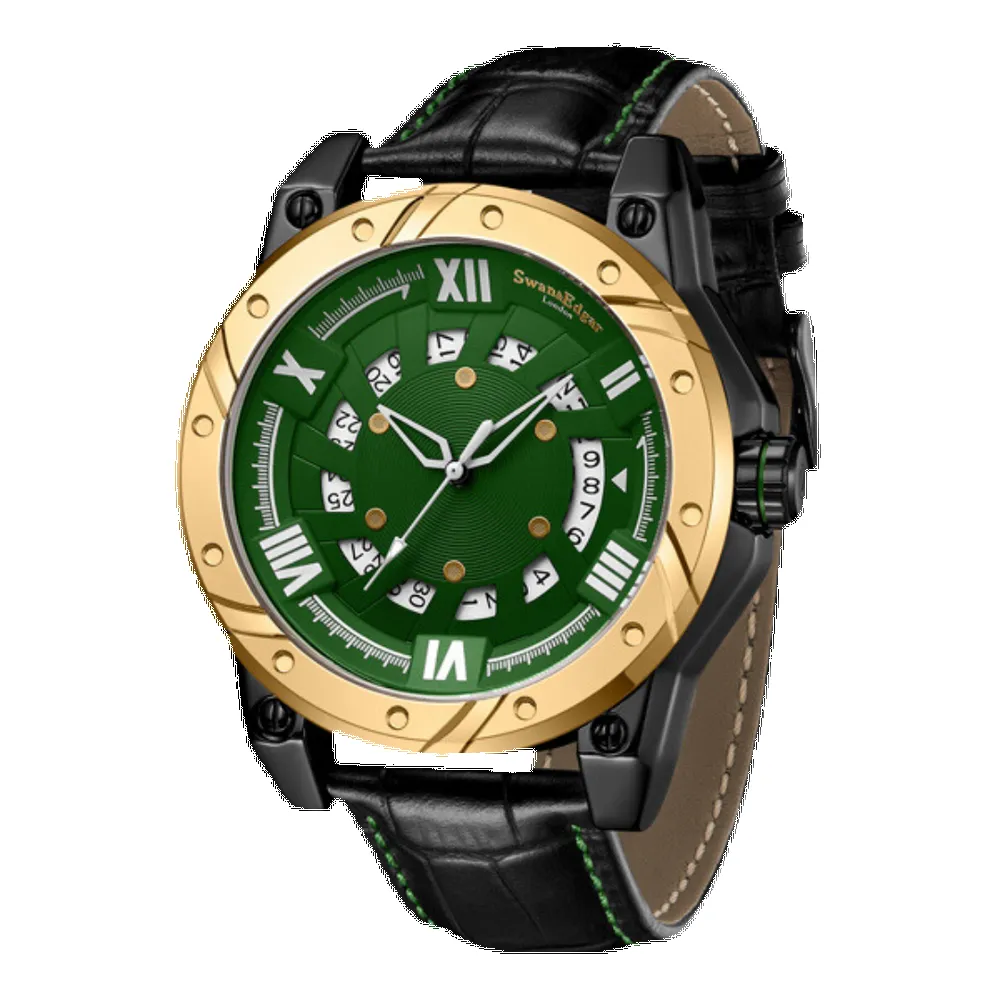 Limited Edition Swan & Edgar Hand Assembled Engineer Automatic Green sold by Zulily product image thumbnail 3